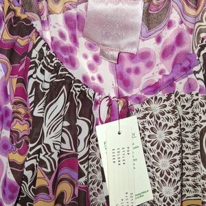 Romeo & Juliet Couture Purple and Brown Blouse